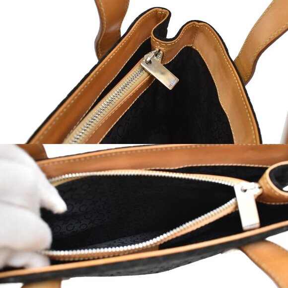CELINE Logo C Macadam Pattern Hand Tote Bag Suede Leather Black SHW 68KB064 - Picture 16 of 16
